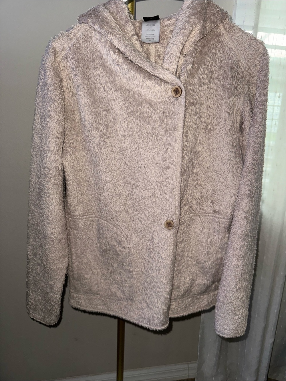 Patagonia Teddy Plush Hooded Cozy Jacket - Light Beige